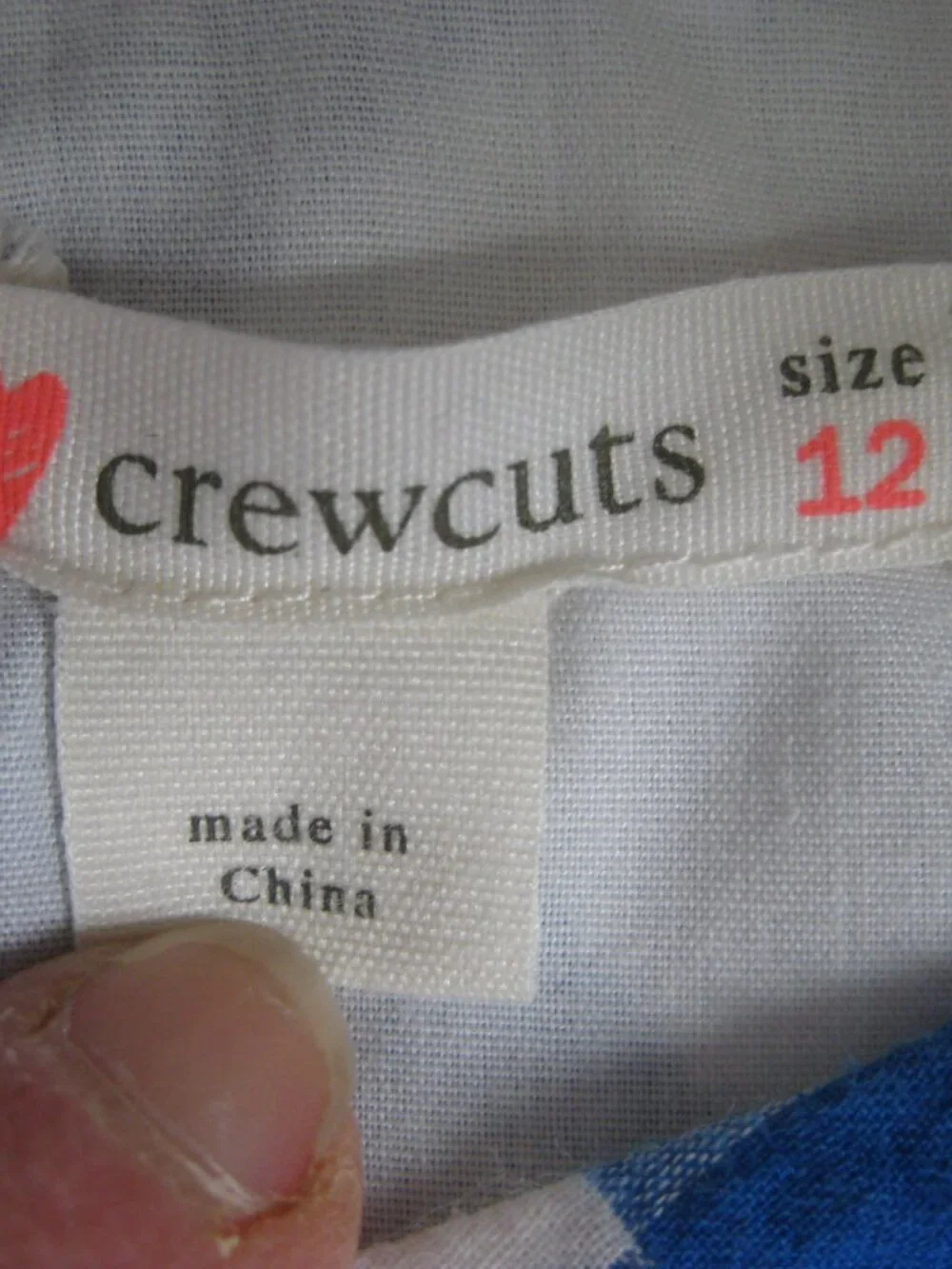 Crewcuts Girls Blue White Gingham Checked Summer Spring Dress Size 12 JCrew